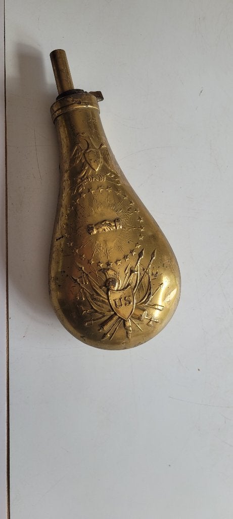 oude koperen us kruidhoorn (12iv297/17), Antiek en Kunst, Ophalen of Verzenden