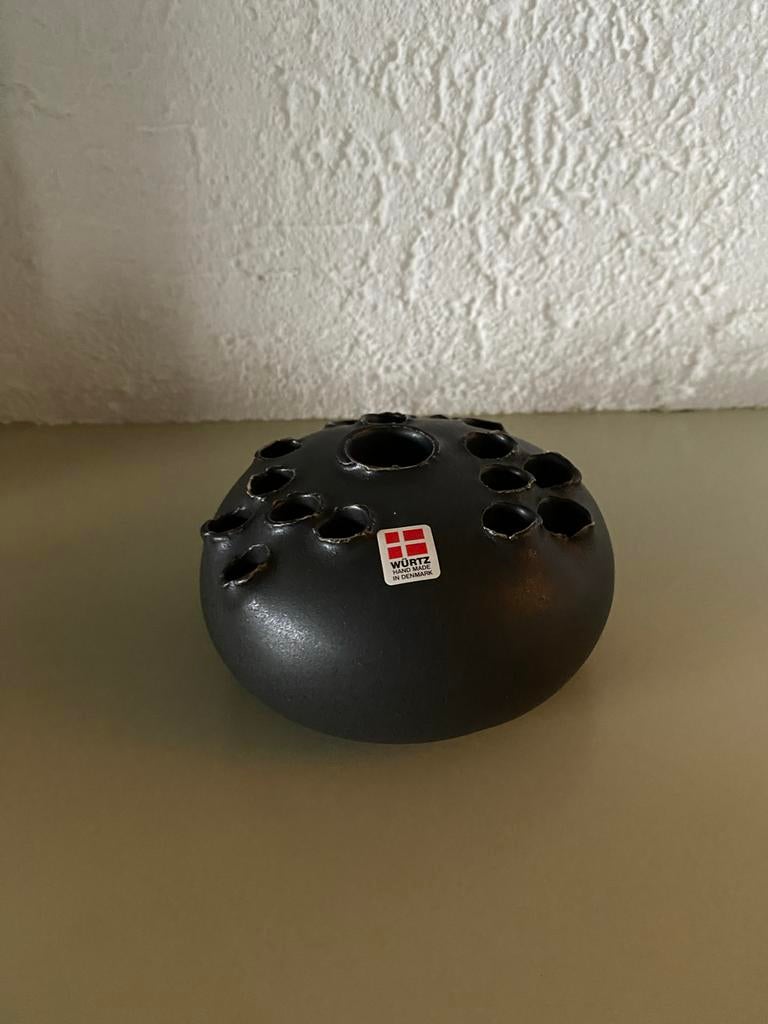 Würtz Deens keramische ikebana vaas - Zwart, Ophalen of Verzenden