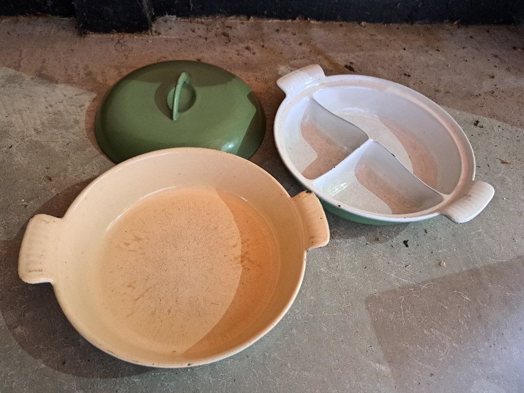 giet ijzeren pannen set, Huis en Inrichting, Keuken | Potten en Pannen, Gebruikt, Gietijzer, Pannenset, Ophalen of Verzenden