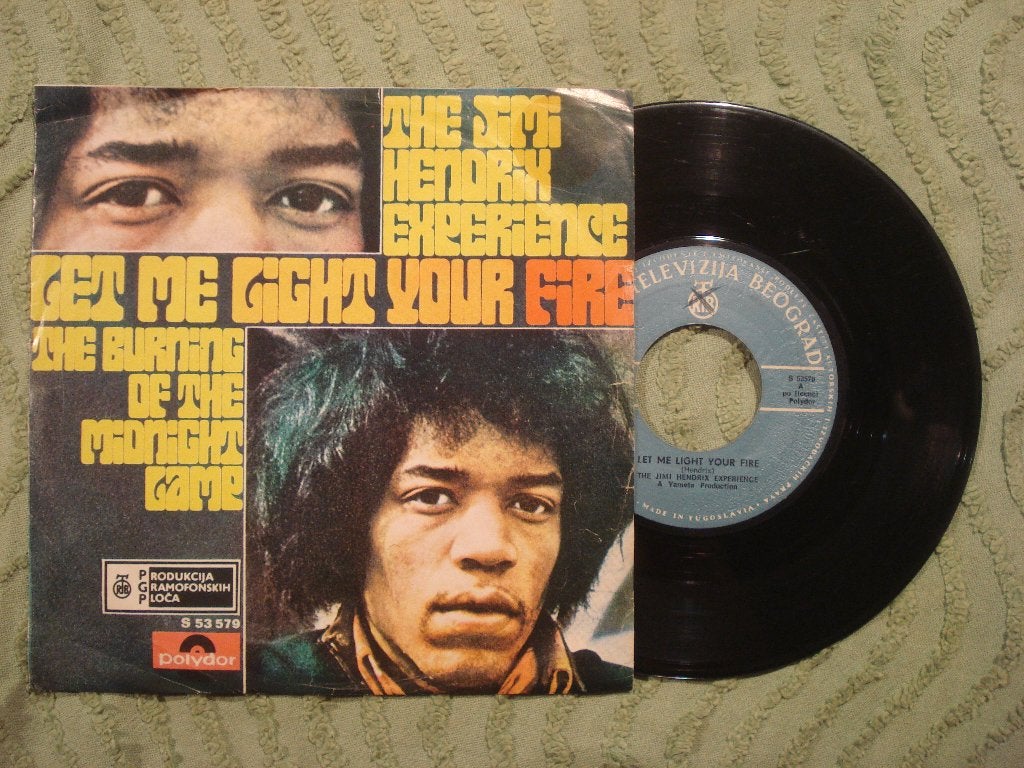 Jimi Hendrix 7” Single: Let me light your fire (Joegoslavië), Cd's en Dvd's, Ophalen of Verzenden, Gebruikt, 7 inch, Rock en Metal