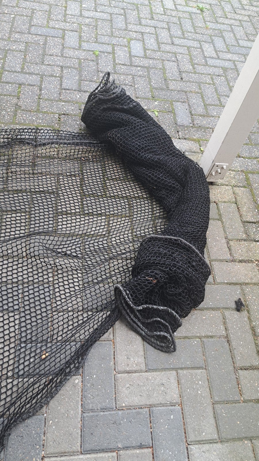 nylon  net/afrastering /aanhangernet  lengte +/_ 20 meter., Ophalen, Gebruikt