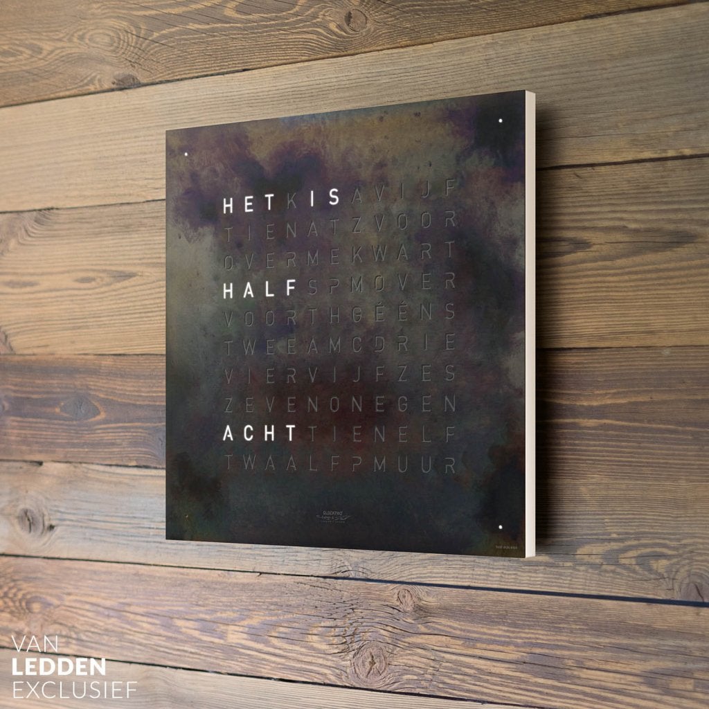Qlocktwo Earth 45 Creator’s Edition Vintage Copper Woordklok, Wandklok, Nieuw, Ophalen of Verzenden, Qlocktwo