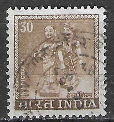 India 1967/1969 - Yvert 227 - Poppen - 30 p. (ST), Verzenden, Gestempeld, Zuid-Azië