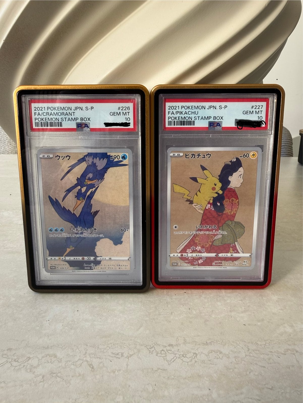 Pokémon sequentieel Stamp Box PSA 10 - Pikachu & Cramorant, Ophalen, Nieuw, Losse kaart