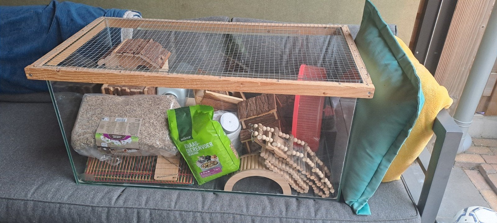 (hamster) kooi/aquarium, Dieren en Toebehoren, Kooi, Hamster, 75 tot 110 cm, Ophalen