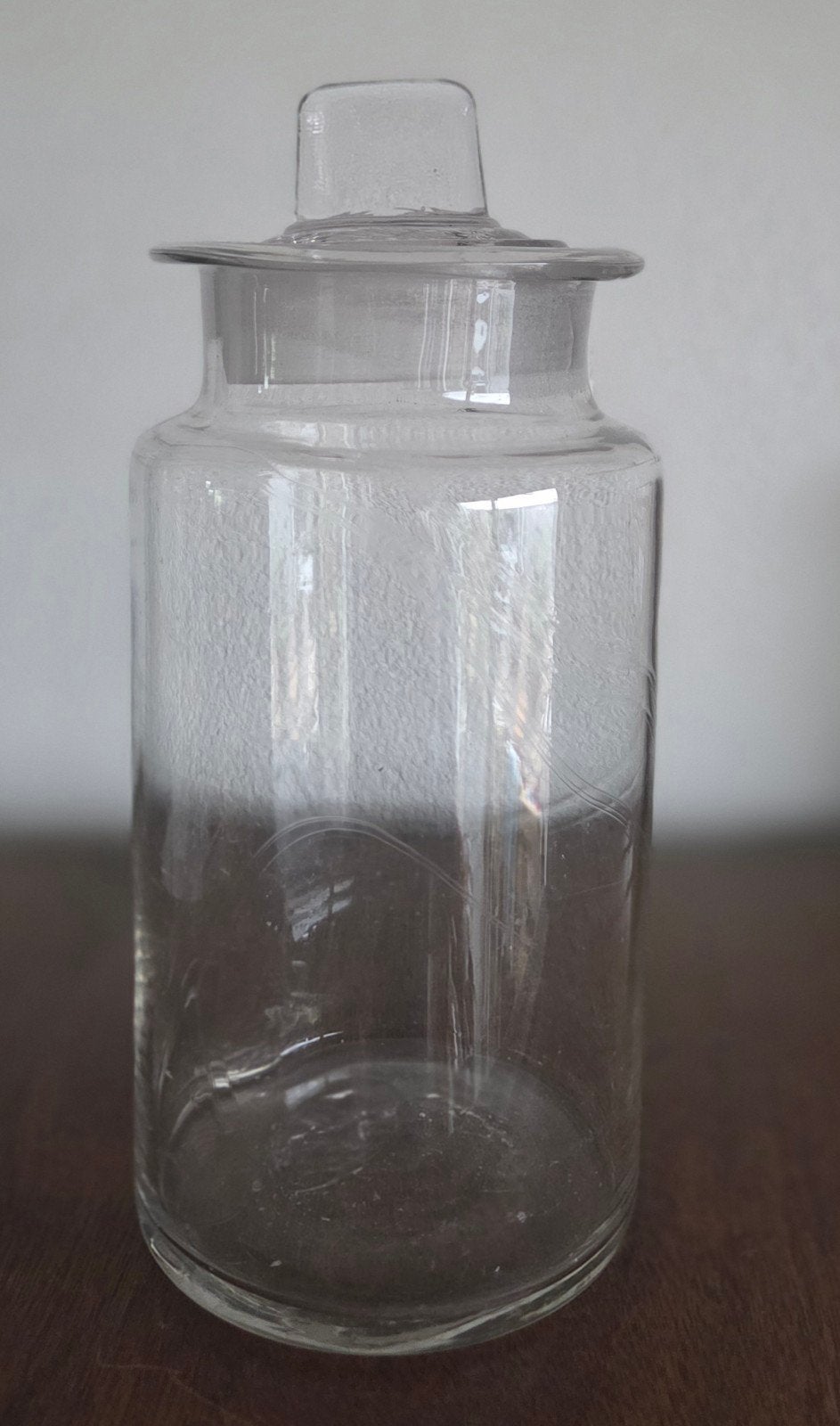 Antieke mondgeblazen apothekerspot (22 cm) met pontil-merk, Antiek en Kunst, Ophalen of Verzenden