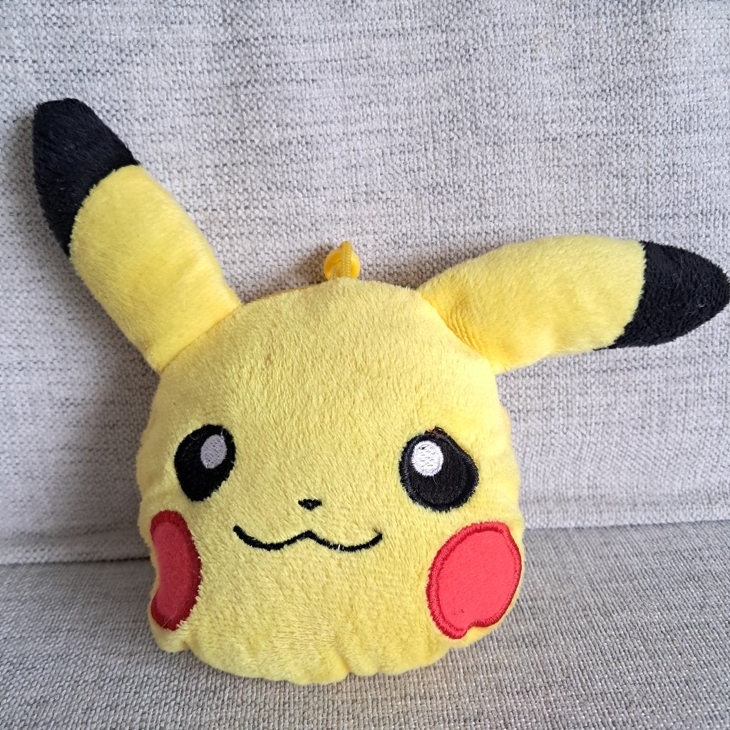 Pikachu tasje/portemonneetje met clip ca 16 cm  2505, Pokemon, Overige merken, -, Geel