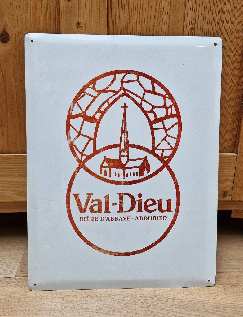 Bierbord Val-Dieu 30 x 40 cm, Ophalen of Verzenden, Zo goed als nieuw, Reclamebord, Plaat of Schild, Overige merken