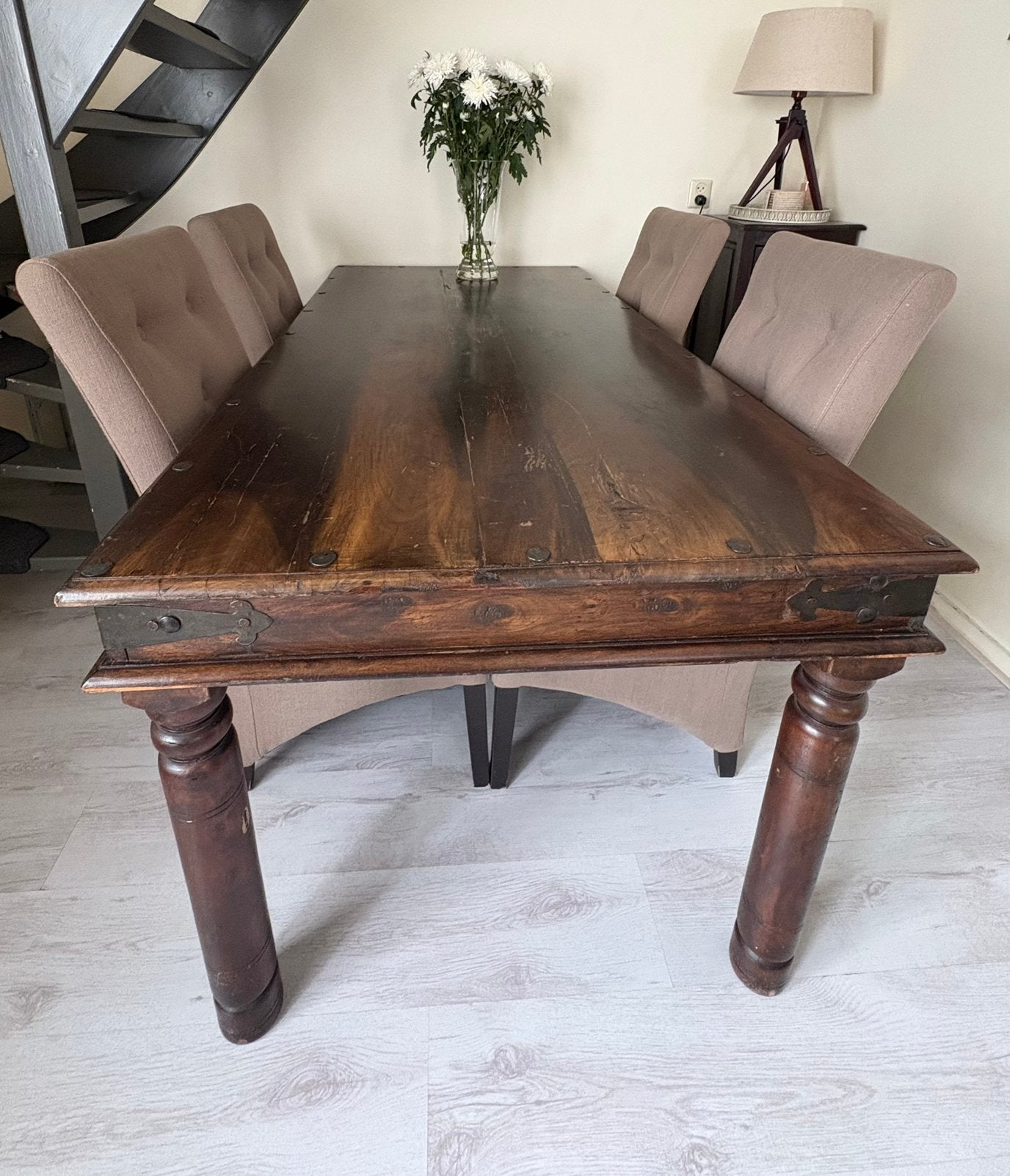 Eettafel & salontafel, Ophalen, Gebruikt, Koloniaal, 4 tot 6 stoelen
