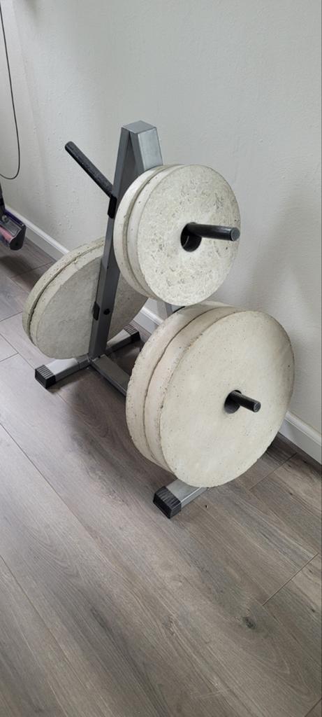 Betonnen halterschijven, Sport en Fitness, Fitnessmaterialen, Ophalen