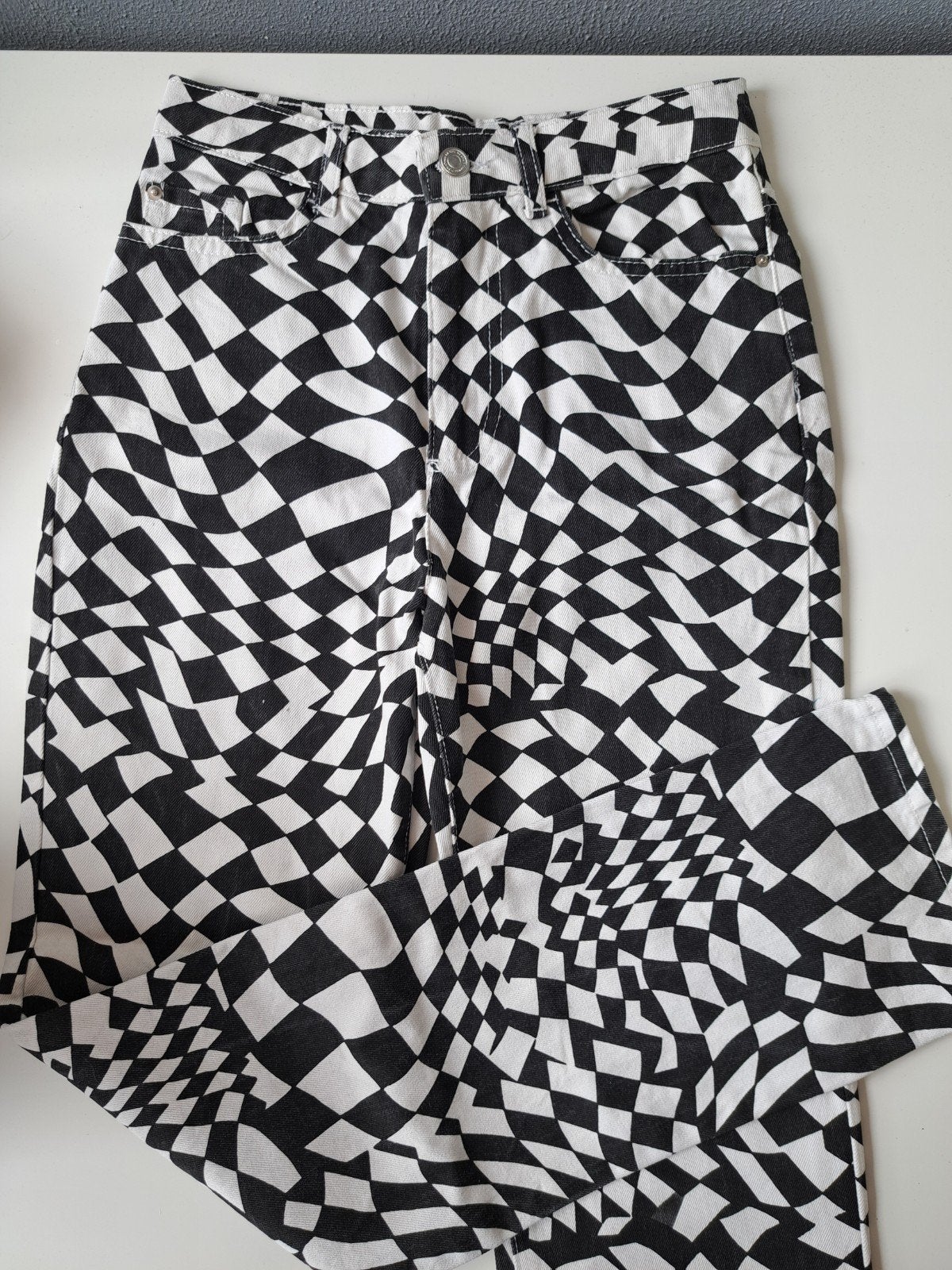 Defacto Zwart-witte geblokte broek, Kleding | Dames, Zwart, Ophalen of Verzenden, Defacto, Maat 36 (S)