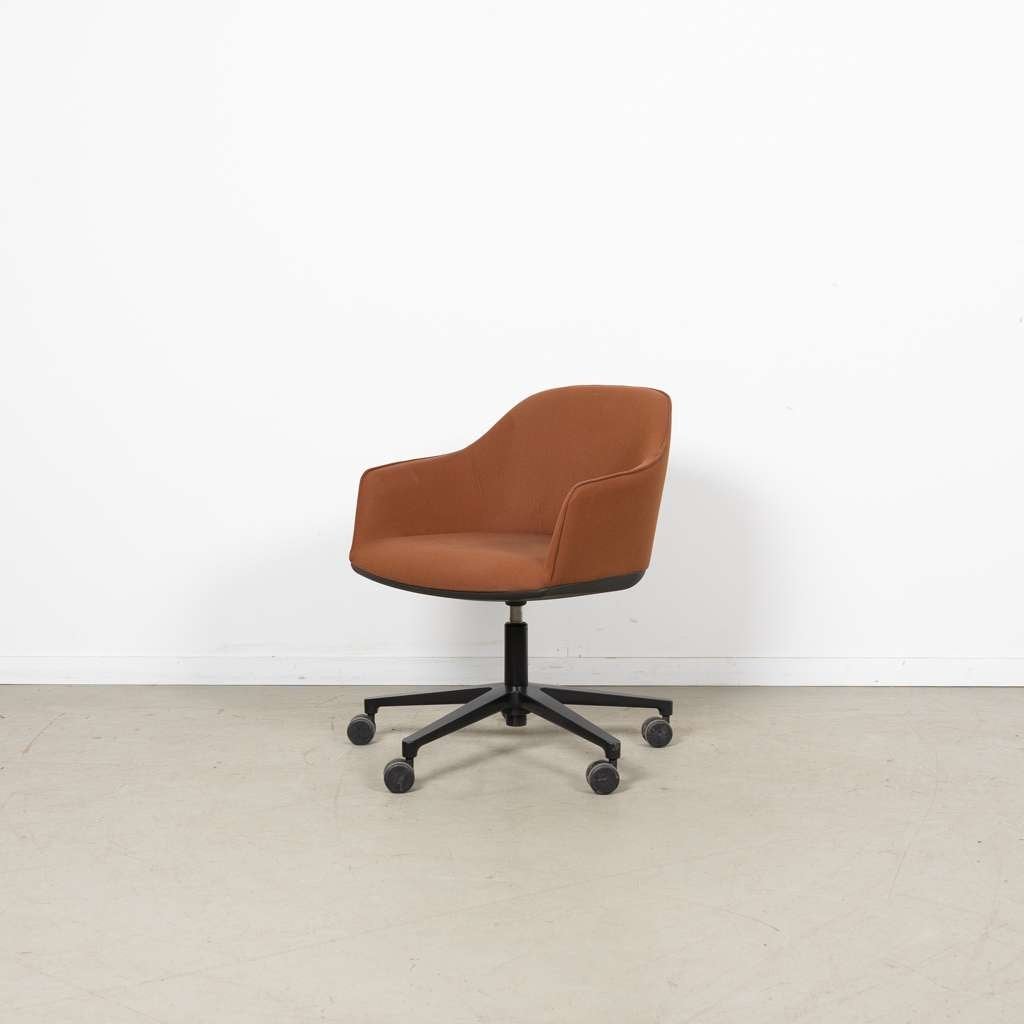 4x Vitra Softshell Bureaustoel Terracotta Stof - Zwart, Niet ingevuld, Gebruikt, Bruin, Niet ingevuld