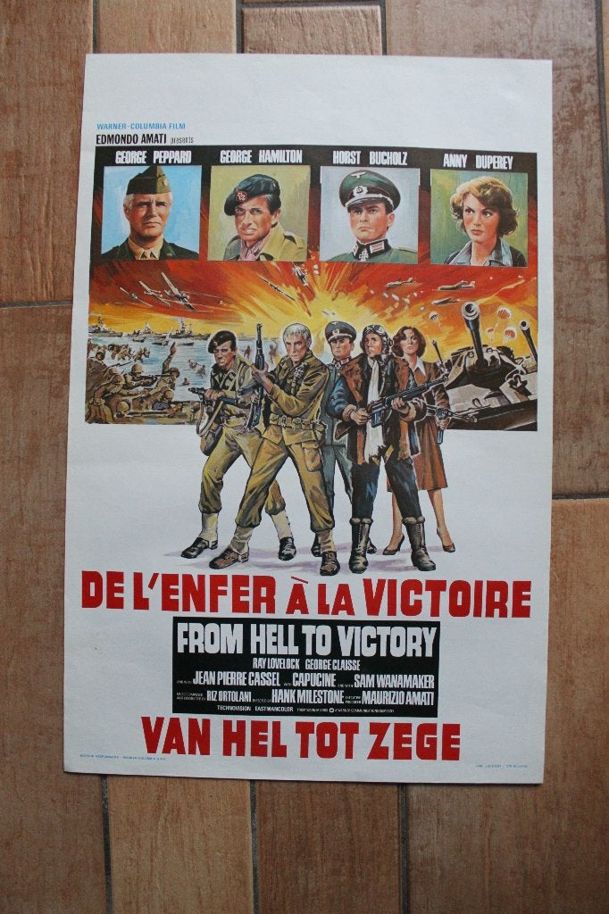 filmaffiche From Hell To Victory 1979 filmposter, Rechthoekig Staand, Ophalen of Verzenden, Zo goed als nieuw, A1 t/m A3