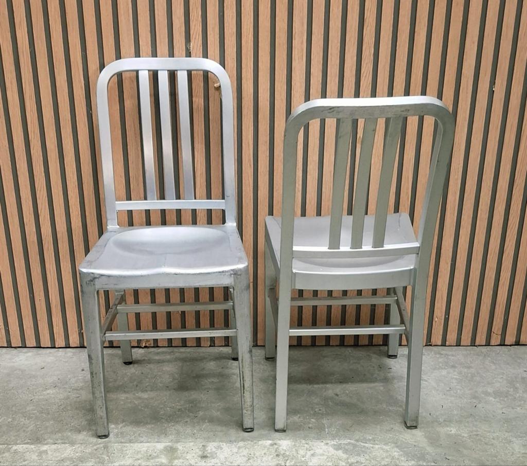 46 x Emeco 1006 aluminium stoelen cafestoelen horeca terras, Ophalen of Verzenden, Zo goed als nieuw, Zwart, Vijf, Zes of meer stoelen