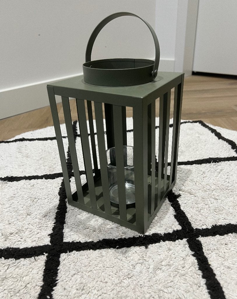 Nieuw salie groen windlicht kandelaar Gusta Loods5 14x14x22c, Huis en Inrichting, Windlicht, Overige merken, Nieuw, Ophalen of Verzenden
