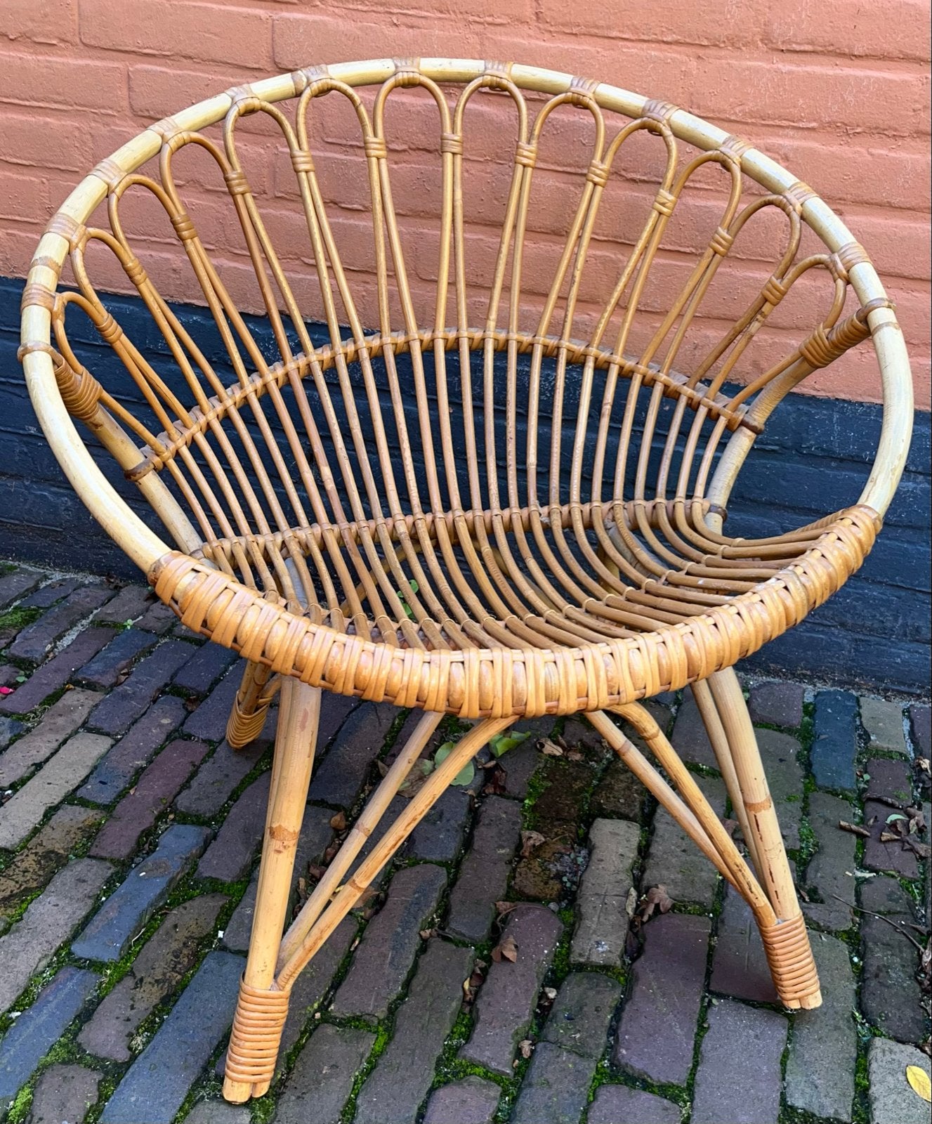 Vintage Rohé rotan fauteuil - perfect voor binnen of buiten, Antiek en Kunst, Ophalen