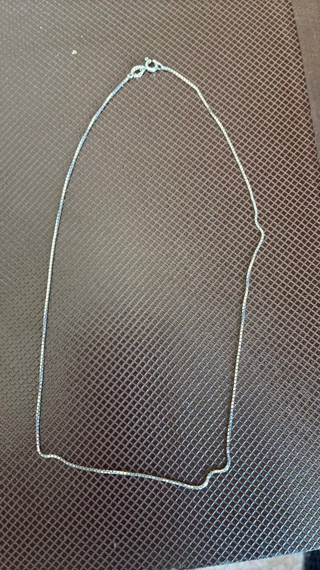 835 zilver gekeurde ketting 38 cm 1 mm Venetiaanse schakel, Ophalen of Verzenden, Gebruikt, Zilver, Zilver