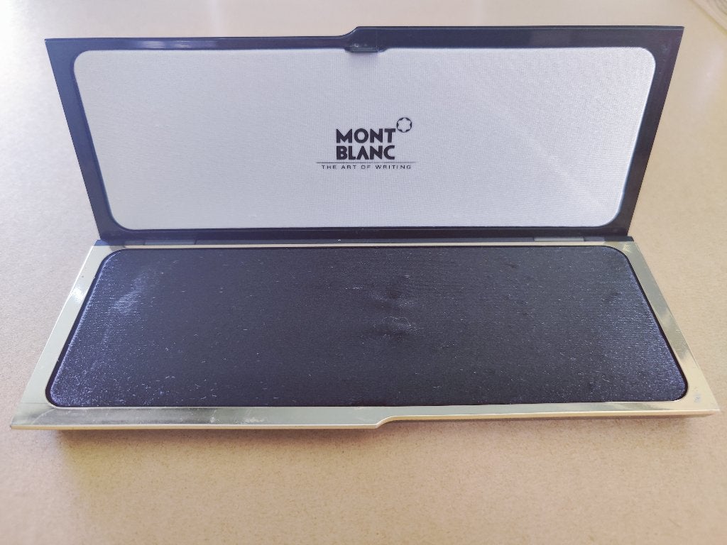montblanc doos MontBlanc doos pennen zie foto's, Gebruikt, Overige typen, Met doosje, Ophalen of Verzenden