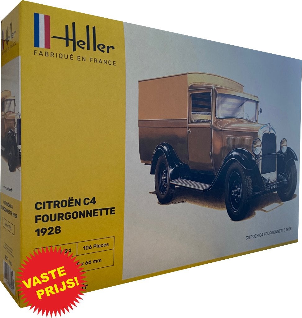 Citroën C4 Fourgonnette 1928 (Heller 80703) 1/24, Auto, Groter dan 1:32, Nieuw, Ophalen of Verzenden