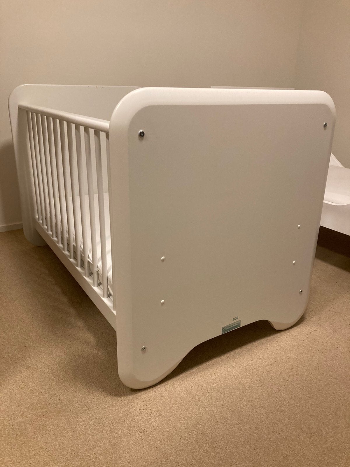 Ledikant met leuke print, 80x130 met matras en lattenbodem, Kinderen en Baby's, Babywiegjes en Ledikanten, Ophalen, Gebruikt, Ledikant