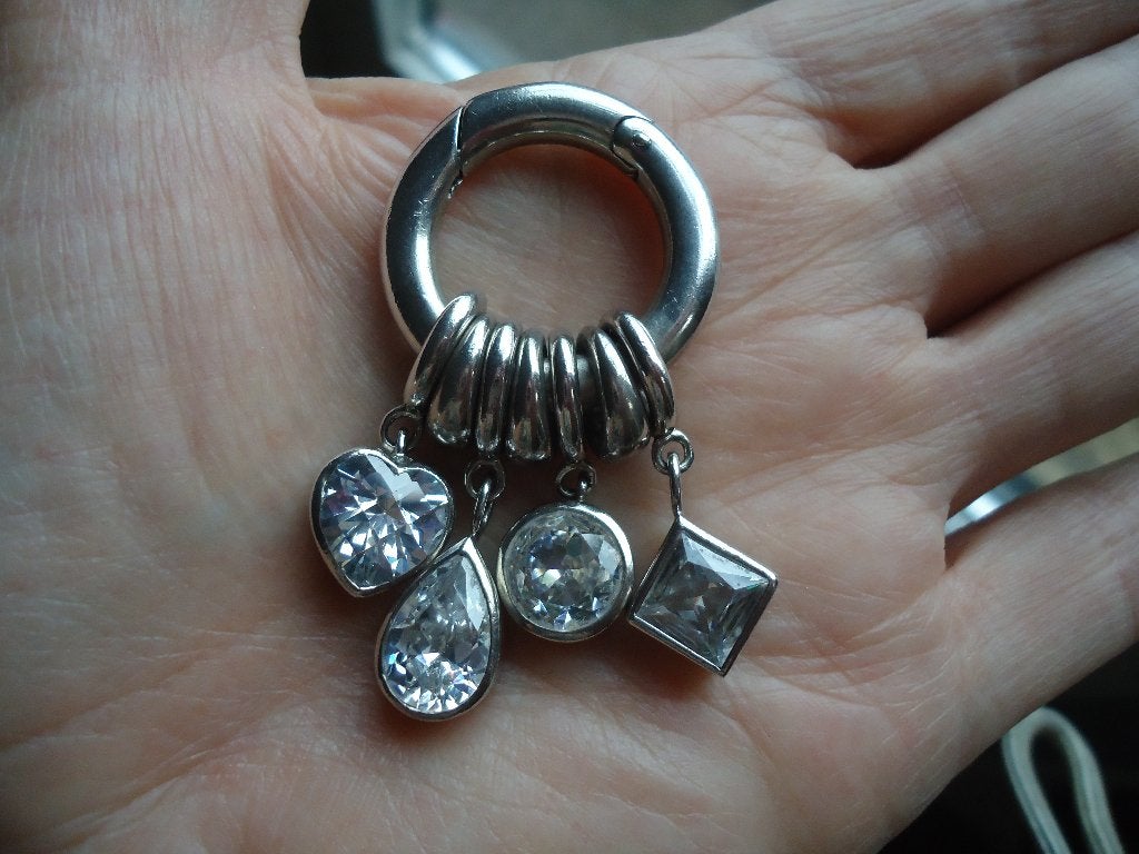 mooie echt zilveren hanger clip van tisento met stenen 925, Ophalen of Verzenden, Zo goed als nieuw, Zilver, Zilver