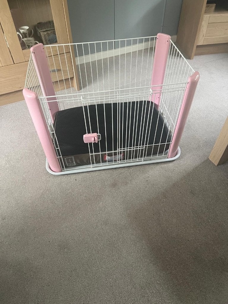 Roze Honden bench / puppy ren / orthopedisch kussen / rand, Ophalen, Zo goed als nieuw