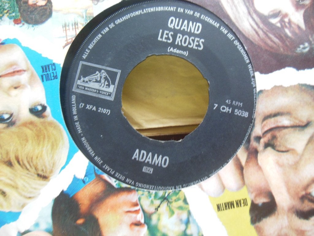 single adamo 45rpm jukebox quand les roses jukebox vinyl 7', Gebruikt, 7 inch, Single, Ophalen of Verzenden