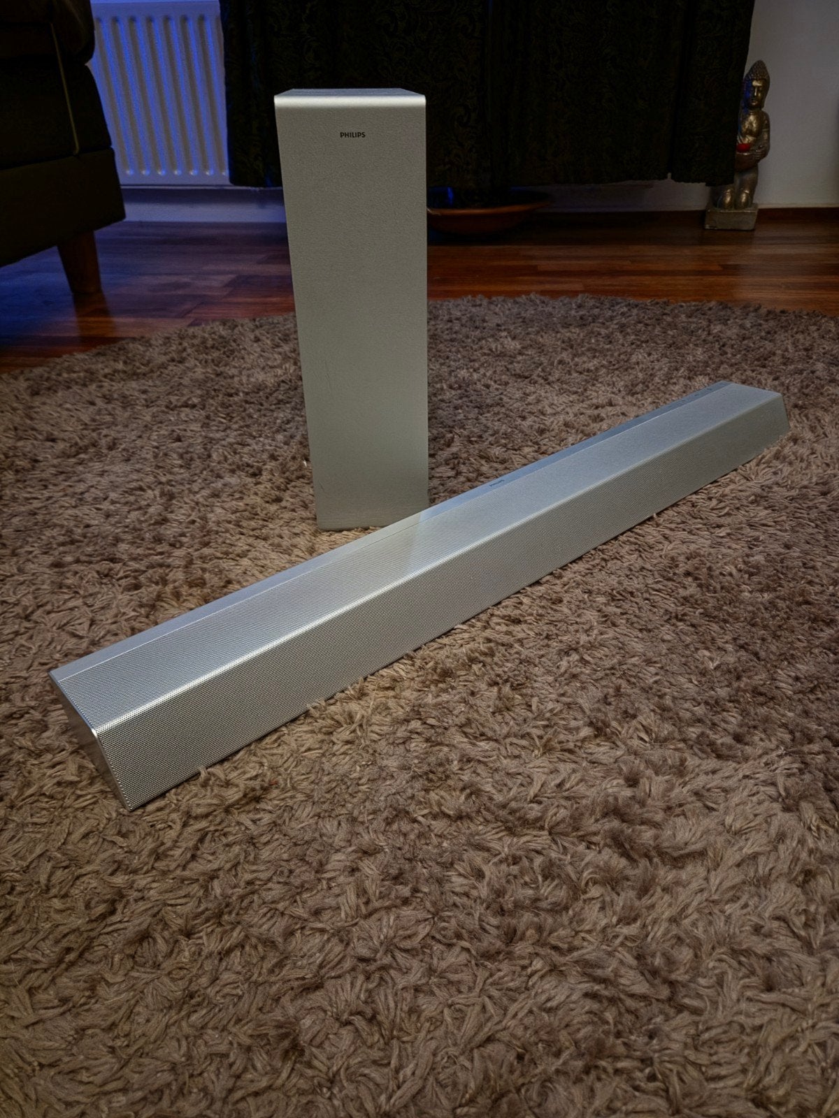 Philips Soundbar met Subwoofer - Zilver, Ophalen, Philips, Gebruikt, Subwoofer