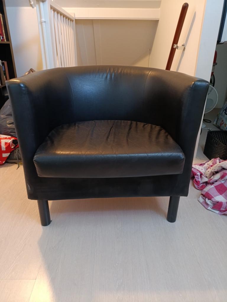 Leren fauteuil, Ophalen, Gebruikt, 75 tot 100 cm, Leer