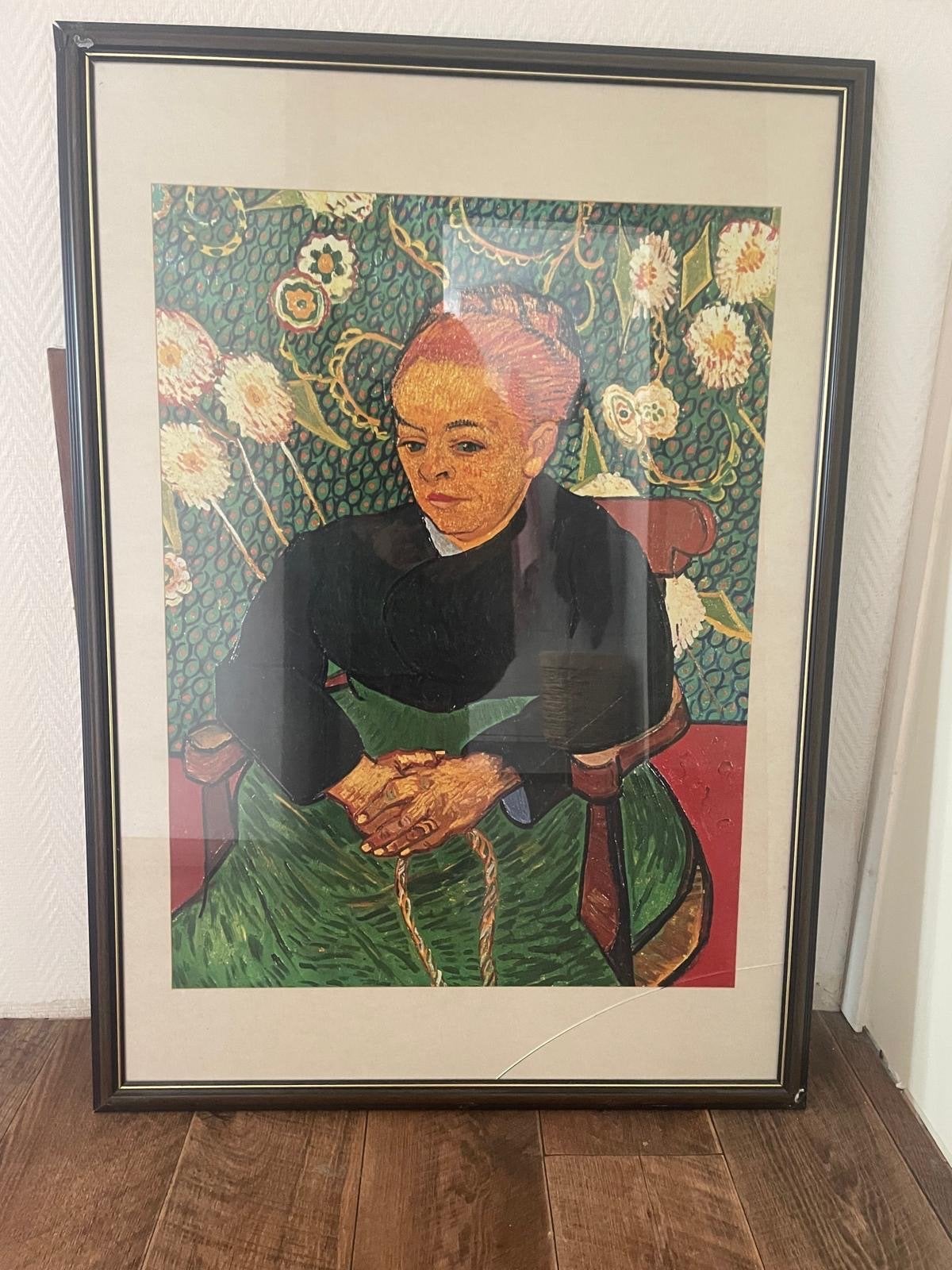 Ingelijste reproductie van Vincent van Gogh's 'La Berceuse', Ophalen, Portret of Personen, Impressionistisch, Print