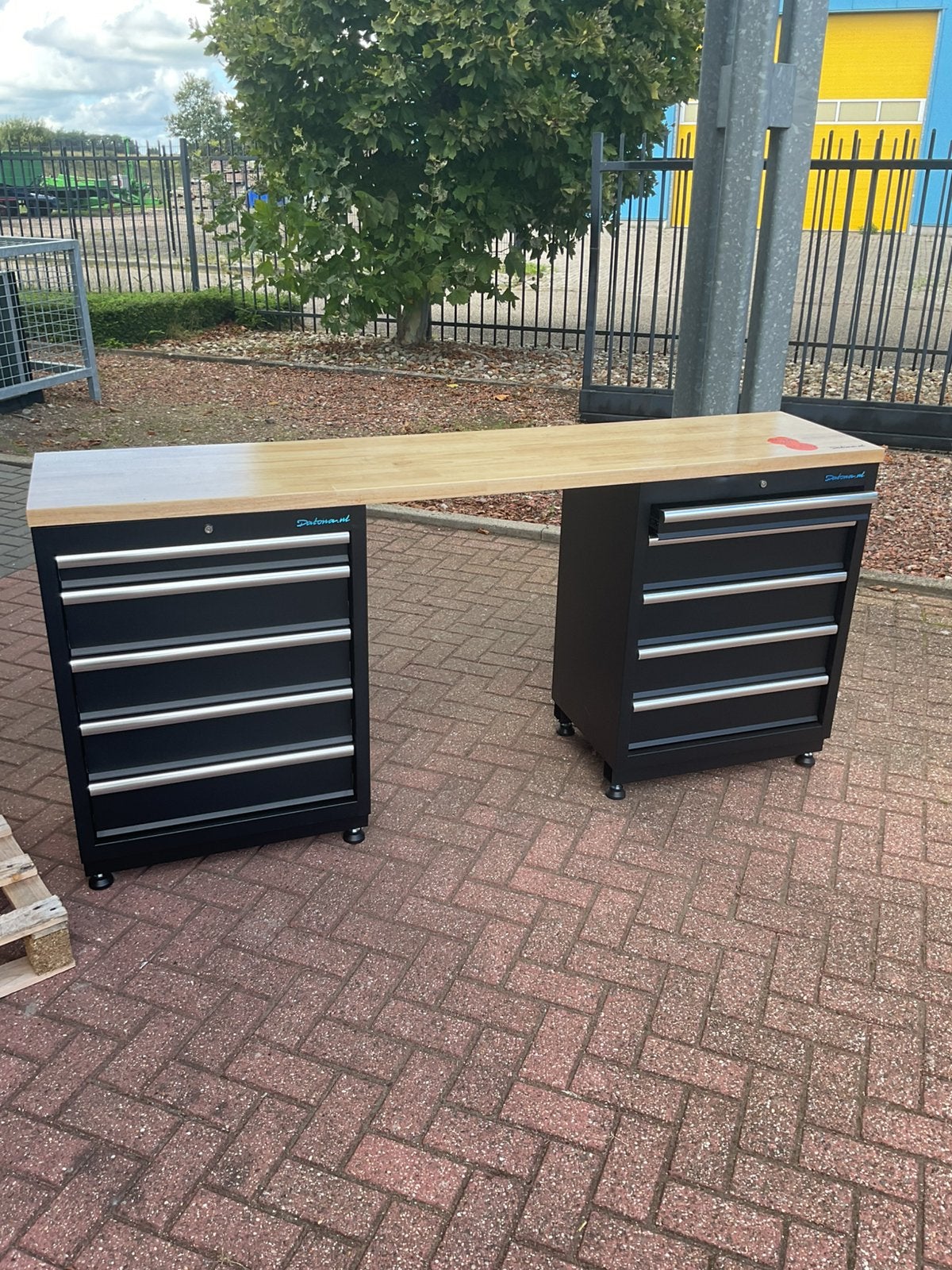 Werkbank - 12 Lades -  204cm eikenblad - NU VOOR, Ophalen, Zo goed als nieuw