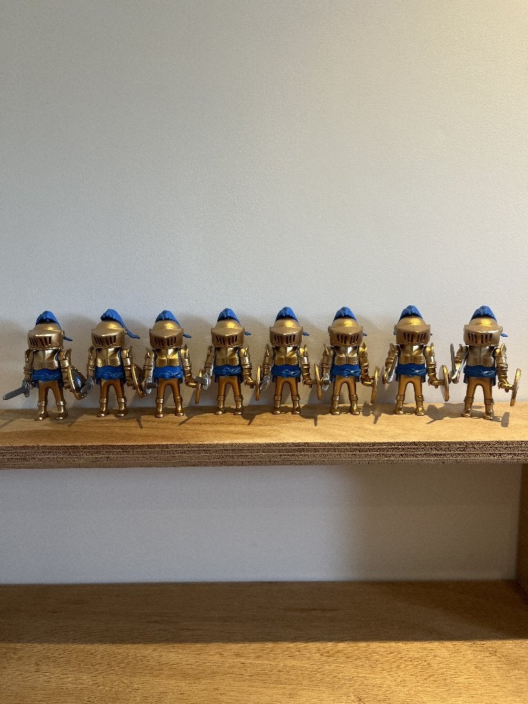 8 leuke gouden playmobil ridders, Ophalen of Verzenden, Zo goed als nieuw, Losse onderdelen, Figuren