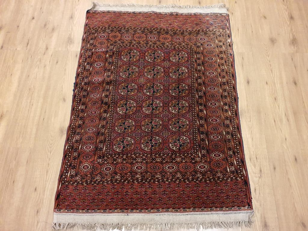 Vintage handgeknoopt oosters tapijt 145x120, Info@SlatsAntiek.nl, Tweedehands, Perzisch, Ophalen of Verzenden