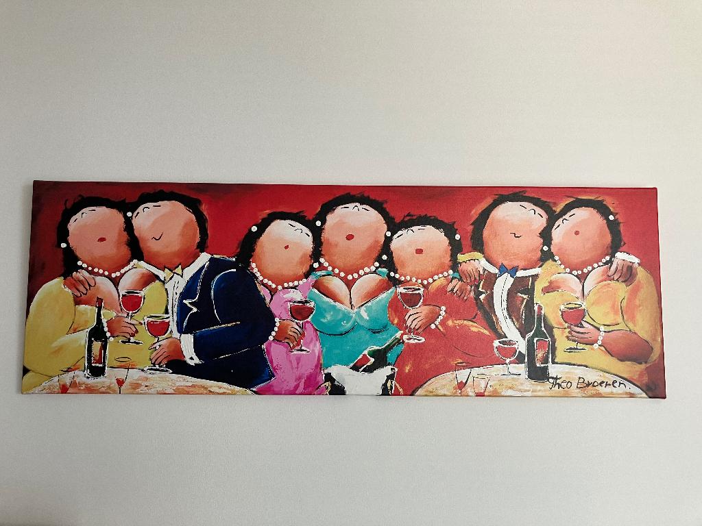 Canvas schilderij dikke dames, Ophalen