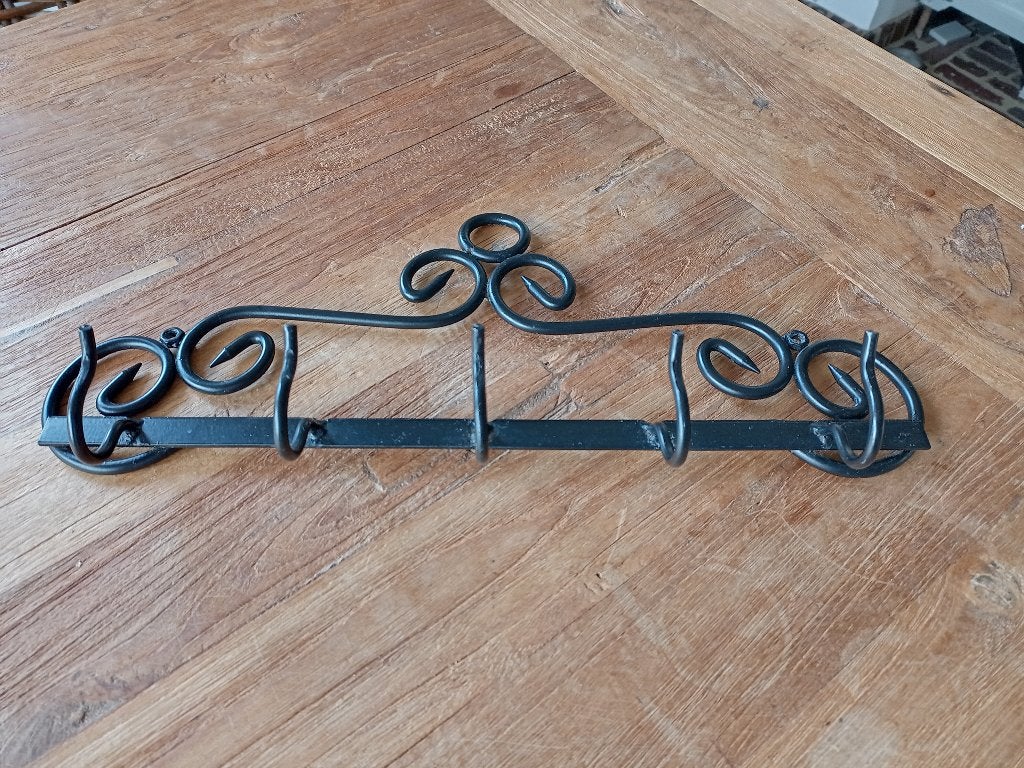 zwart metalen handdoeken/keukenrekje met 5 haken, Ophalen of Verzenden, Zo goed als nieuw
