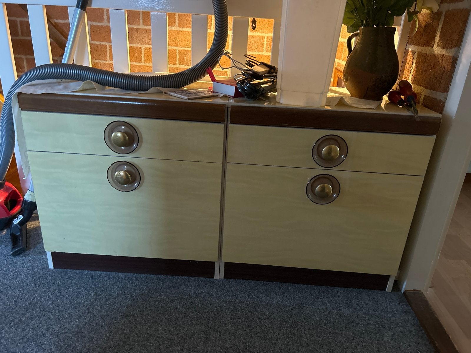 Vintage Nachtkastjes / Bijzettafels - Set van 2, Huis en Inrichting, Ophalen, Gebruikt