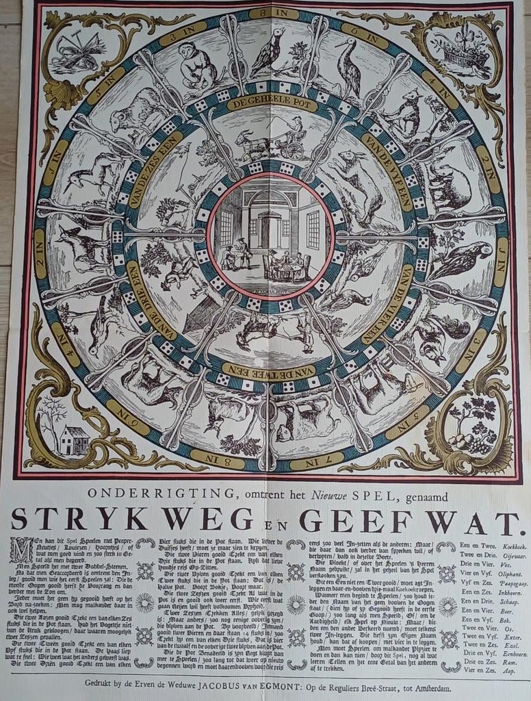 Reprofuktie van Spelbordprint 'Strykweg en Geef Wat', Ophalen of Verzenden