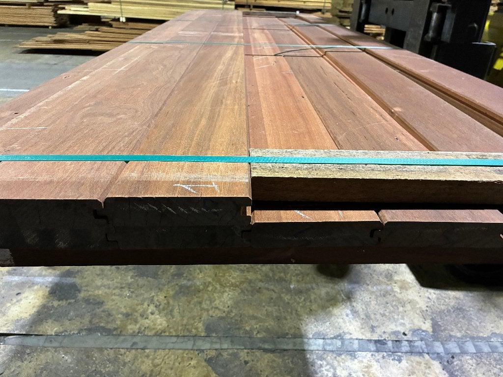 vlonderplanken-damwand-Hardhout-Massaranduba-32x132 mm, Ophalen, Nieuw, Hout