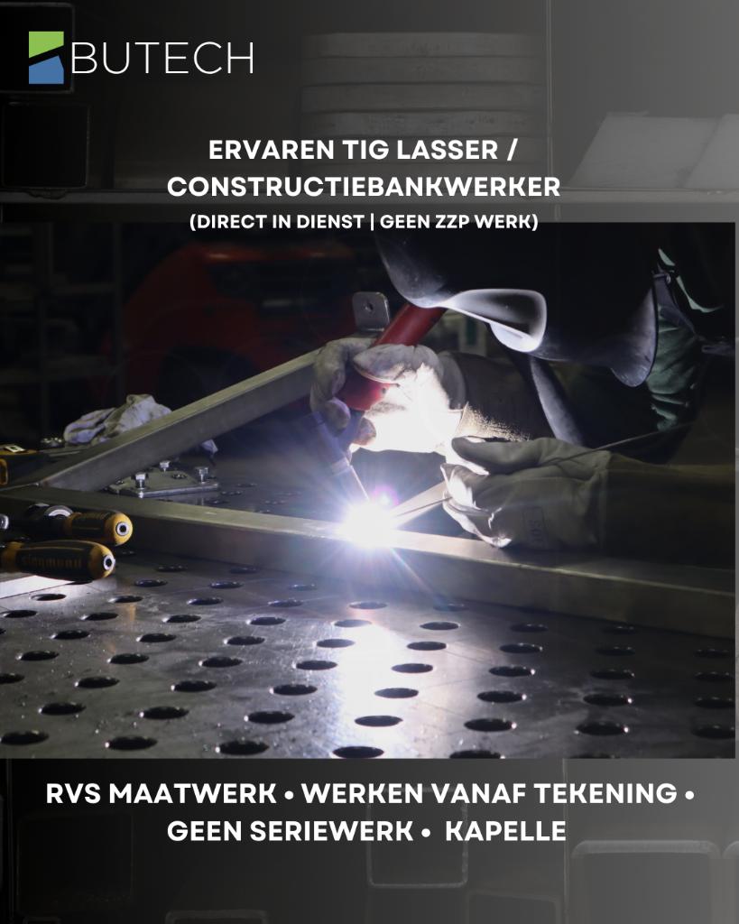 Constructiebankwerker / TIG-lasser RVS gezocht, geen ZZP, 33 - 40 uur, LBO / VMBO, Vanaf 3 jaar, Vast contract