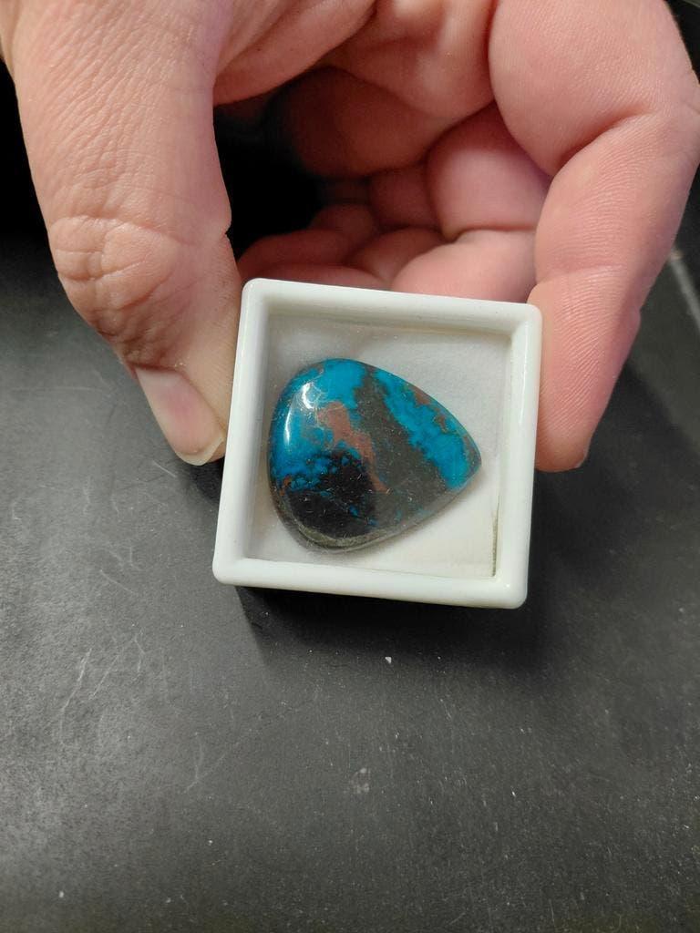 Grote hand geslepen peer chrysocolla 2, Ophalen of Verzenden, Nieuw