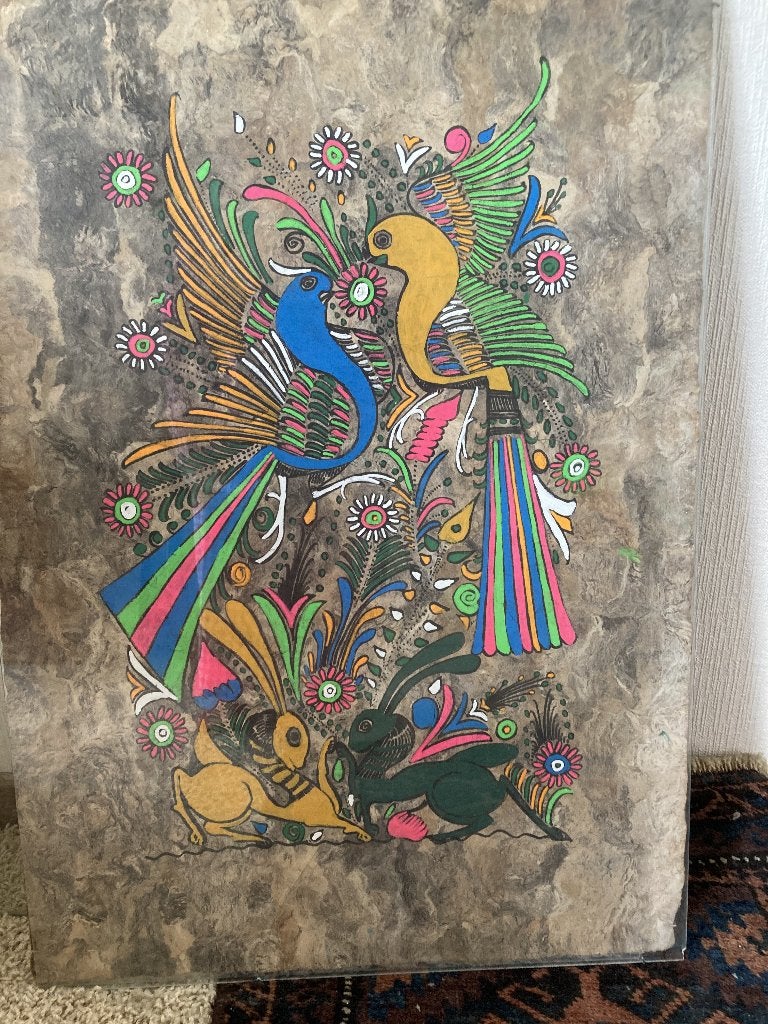 kleurrijk schilderij op kurk, Ophalen of Verzenden, Overige materialen, Ophangklaar, Dieren