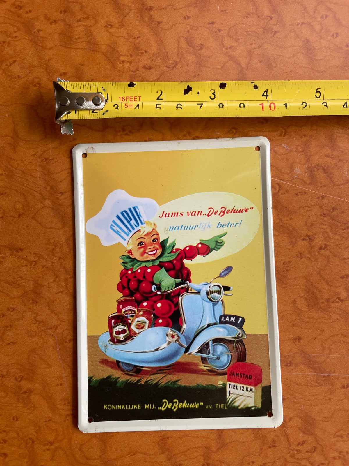 Vintage De Betuwe Jam Reclamebord - Nostalgie Design, Ophalen of Verzenden