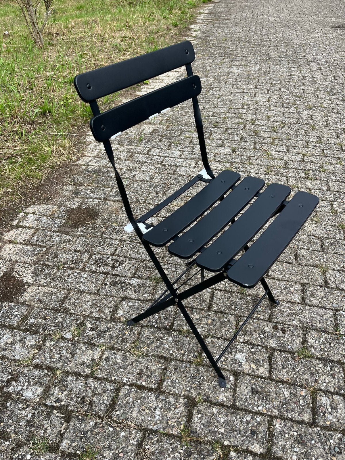 Nieuwe inklapbare bistro set, antraciet metaal, Tuin en Terras, Tuinsets en Loungesets, Overige materialen, Nieuw, Tuinset, Eettafel