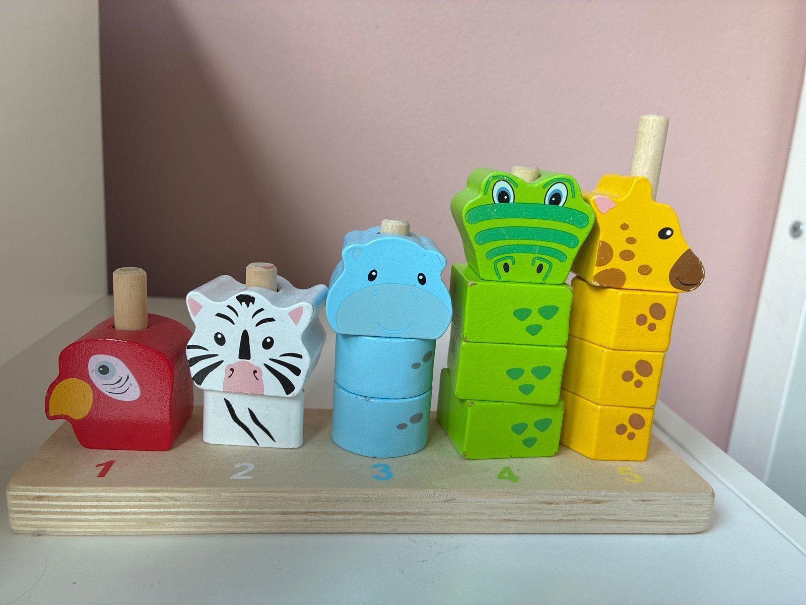 Houten stapeltoren met dierenfiguren, Ophalen, Gebruikt, Knutselen