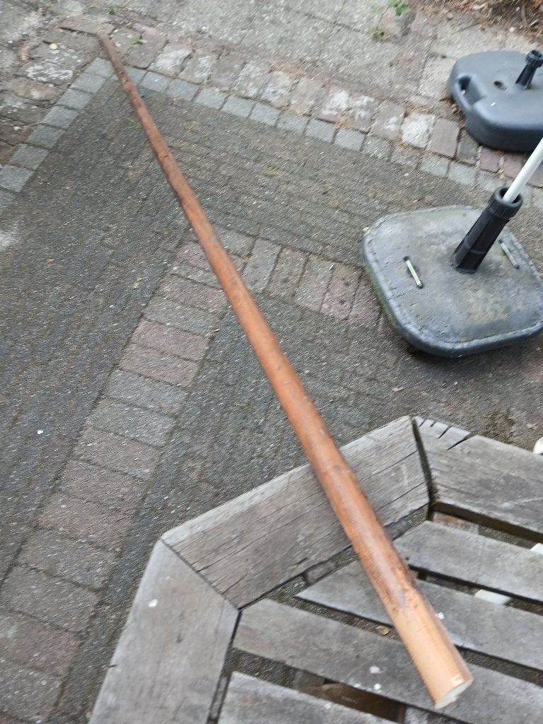 Antieke trapleuning hardhout (S137), Doe-het-zelf en Verbouw, Hout en Planken, Ophalen, 50 mm of meer, Balk, Minder dan 200 cm