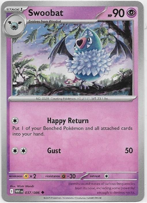 White Flare,  Swoobat [uncommon] 37/86, Hobby en Vrije tijd, Verzamelkaartspellen | Pokémon, Nieuw, Losse kaart, Verzenden