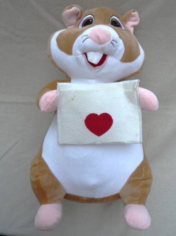 Albert heijn Grote valentijns hamster met enveloppe. 40 cm., Ophalen of Verzenden, Zo goed als nieuw, Overige typen, Albert Heijn