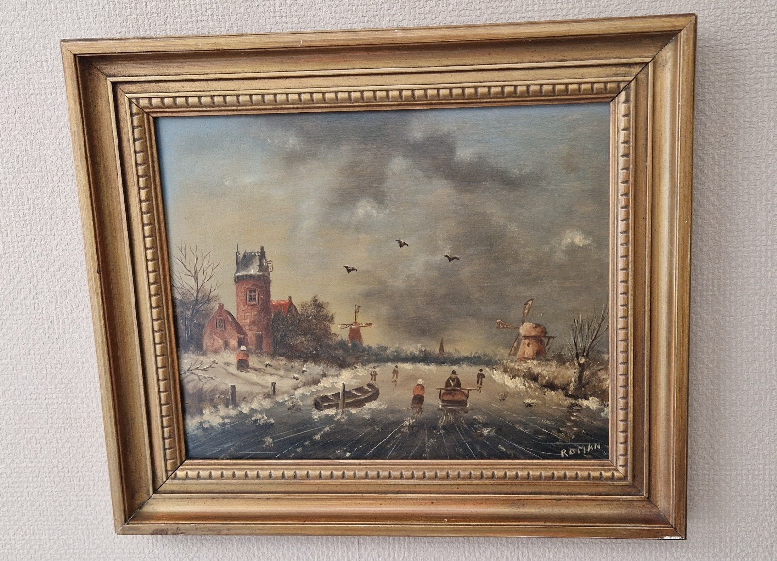 Winterlandschap., Antiek en Kunst, Ophalen