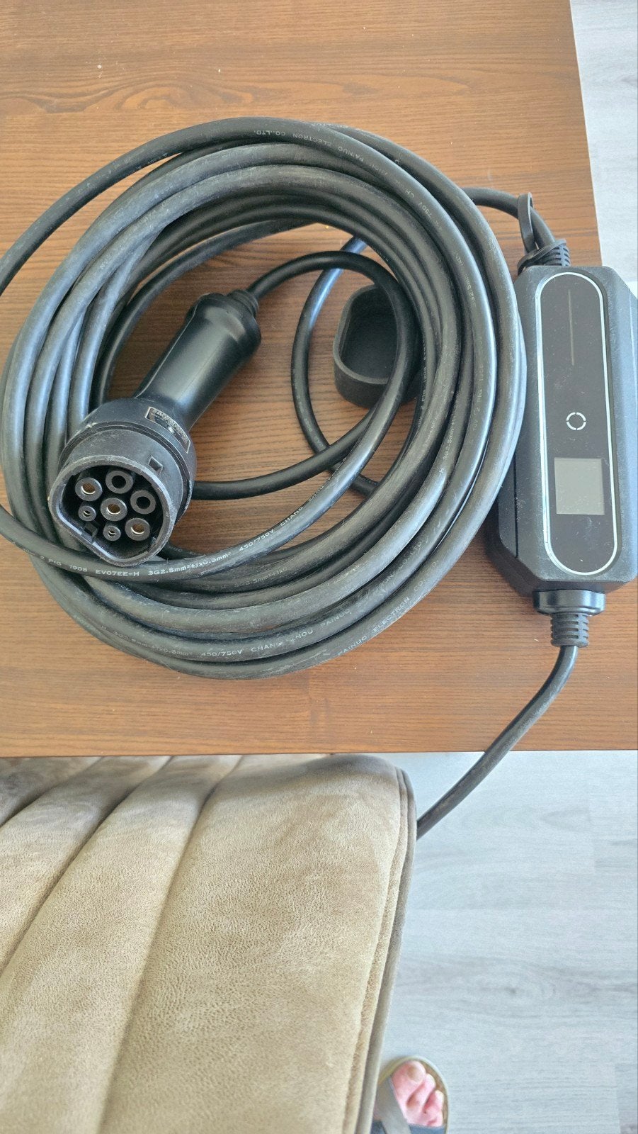 EV Laadkabel 15 meter met control box 16A 250V AC, Ophalen, Gebruikt