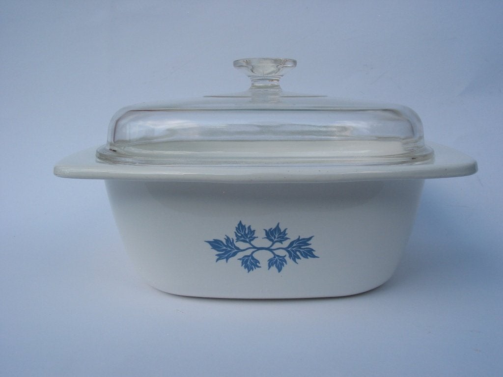 grote witte vintage pyroflam pan oven schaal p-34-b glas, Overige typen, Ophalen of Verzenden, Met deksel, Overige merken